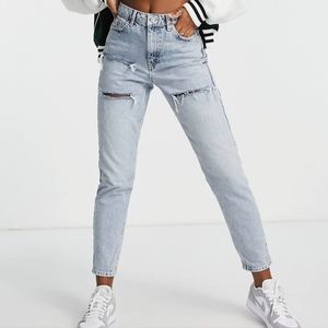 NWT TopShop Sofia Rip Mom Jeans